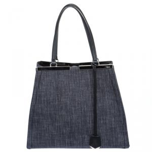 Pre Owned Fendi Black Denim Large 3Jours Tote
