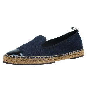 Pre Owned Fendi Denim Junia Cap Toe Espadrilles Size 39