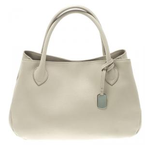 Pre Owned Furla Off White Leather Giselle Tote