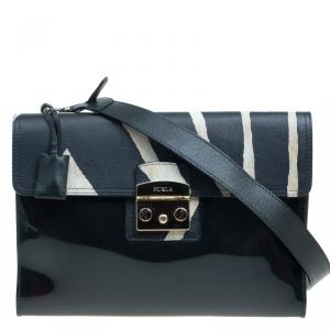 Pre Owned Furla Black PVC and Leather Candy Pochette Shoulder Bag