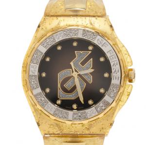 GF Ferre Black Stainless Steel and Rubber Women's Wristwatch 44MM