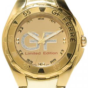Gianfranco Ferre Gold-Plated Stainless Steel 9040J Limited Edition Women's Wristwatch 44MM