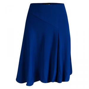 Pre Owned Giorgio Armani Blue Pocket Detail A Line Skirt M