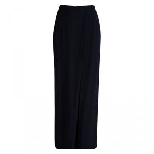 Giorgio Armani Navy Blue Front Pleat Detail Maxi Skirt S 