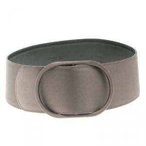 Giorgio Armani Metallic Grey Satin Waist Belt 105 CM