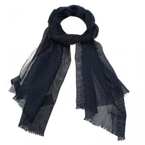Giorgio Armani Navy Blue Striped Stole