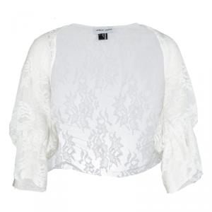 Giorgio Armani White Floral Lace Bolero Shrug M