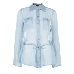 Giorgio Armani Button Down Drawstring Shirt L