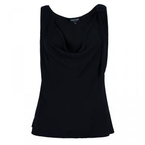 Pre Owned Giorgio Armani Black Sleeveless Knot Detail Top M