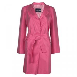 Giorgio Armani Pink Belted Silk Coat S