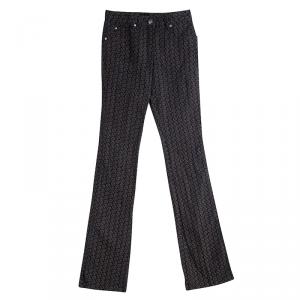 Giorgio Armani Black Wide Legged Textured  Jeans S 