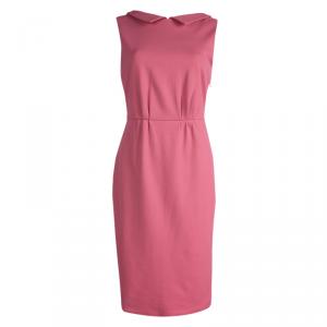 Giorgio Armani Pink Knit Collared Sleeveless Dress M