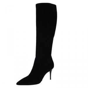 Pre Owned Giuseppe Zanotti Black Suede Knee Boots Size 39
