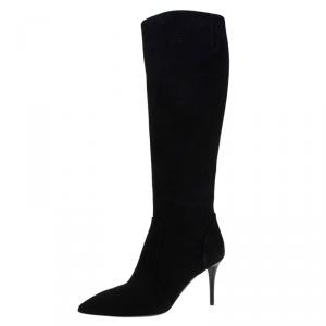 Pre Owned Giuseppe Zanotti Black Suede Knee Boots Size 41