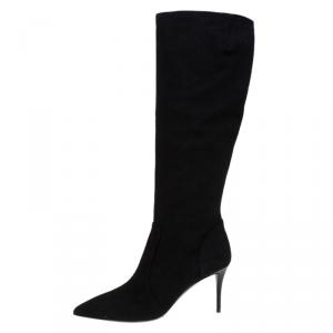 Pre Owned Giuseppe Zanotti Black Suede Knee Boots Size 37