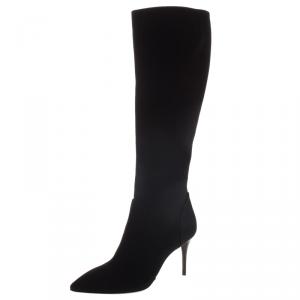 Pre Owned Giuseppe Zanotti Black Suede Knee Boots Size 37.5
