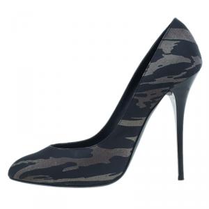 Pre Owned Giuseppe Zanotti Zebra Print Canvas Pumps Size 40