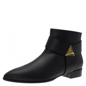 Pre Owned Giuseppe Zanotti Black Leather Guns 20 Ankle Boots Size 41