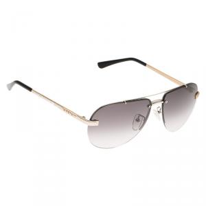 Givenchy Silver and Black SGV465 Aviator Sunglasses