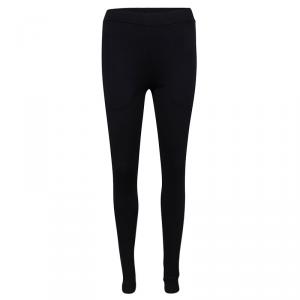 Givenchy Black Cotton Jersey Zip Detail Leggings M