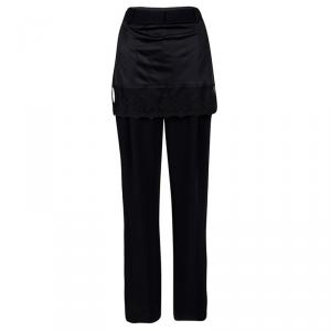 Givenchy Black Lace Trim Skirt Detail Trousers M