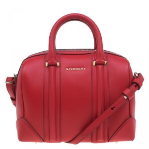 Givenchy Red Leather Medium Lucrezia Duffle Bag