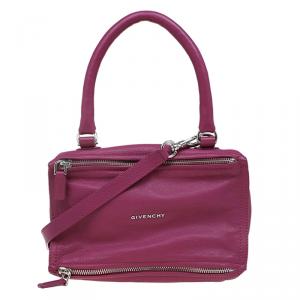 Pre Owned Givenchy Purple Leather Small Pandora Messenger Bag