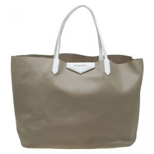 Pre Owned Givenchy Beige Leather Large Antigona Shopping Tote