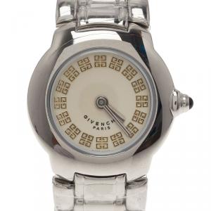 ساعة يد نسائية جيفنشي هيلانجا فولاذ مقاوم للصدأ كريمي 26مم