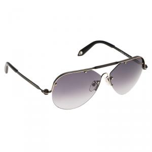 Givenchy Silver and Black SGVA51 Shield Sunglasses