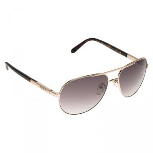 Givenchy Gold and Brown SGV456 Aviator Sunglasses