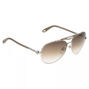 Givenchy Beige and Silver SGVA13 Aviator Sunglasses