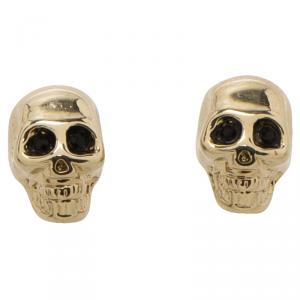 Givenchy Double Skull Magnetic Gold Tone Earrings