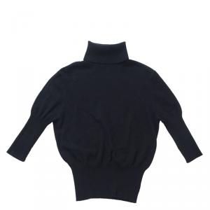 Givenchy Black Turtleneck Rib Knit Sweater L