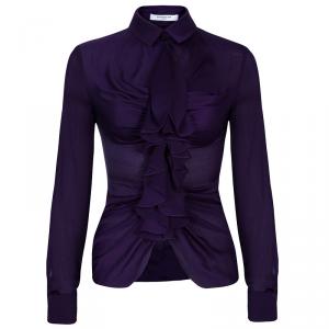 Givenchy Purple Ruffle Top S