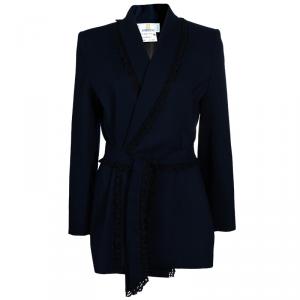 Givenchy Couture Vintage Navy Blue Wrap Jacket S