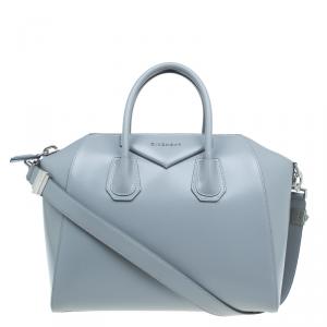 Pre Owned Givenchy Grey Leather Medium Antigona Satchel