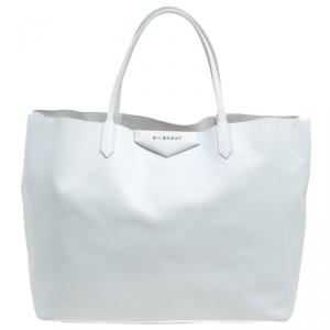 Pre Owned Givenchy White Leather Large Antigona Shopping Tote