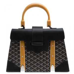 Goyard Brown/Black Coated Canvas and Leather Saigon Top Handle Bag