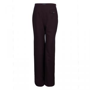 Pre Owned Gucci Burgundy Wide Leg Trousers M