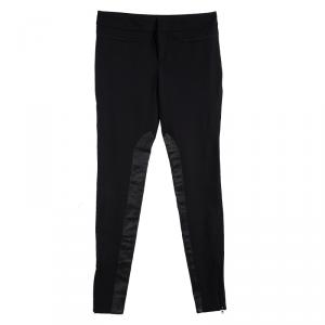 Gucci Black Leather Panel Detail Skinny Trousers S