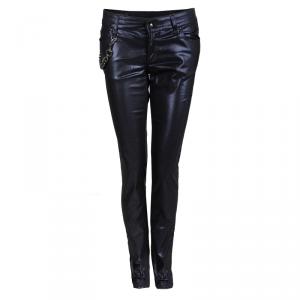 Gucci Navy Blue Metallic Coated Denim Jeans S