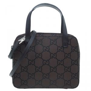 Pre Owned Gucci Brown Canvas 2 ways Small Square Bag