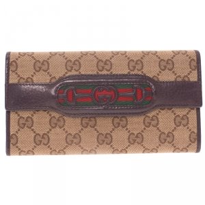 Pre Owned محفظة غوتشي كونتينيتال كانفاس غوتشيسيما بيج ويب
