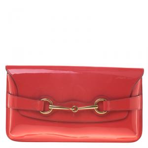 مملوكة مسبقًا حقيبة كلاتش غوتشي برايت بيت جلد لامعة وردية