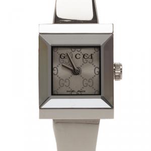 Gucci Logo Stainless Steel G-Frame 128.5 Women's Wristwatch 16MM