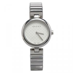 Gucci White Stainless Steel Diamantissima Women's Wristwatch 32MM