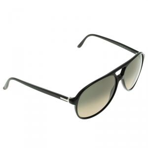 Pre Owned Gucci Black GG 1026S Aviator Sunglasses
