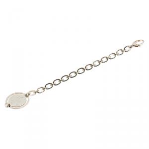 Pre Owned Gucci Trademark Round Tag Silver Bracelet 