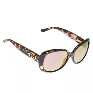 مملوكة مسبقًا Gucci Black Transparent Bordeaux With Purple Mirror Effect Optyl Square Sunglasses